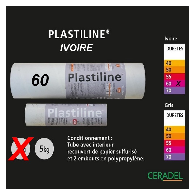 Plastiline 5kg Ivoire dureté 60/Dure