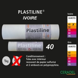 Plastiline 1kg Ivoire dureté 40/Trés souple